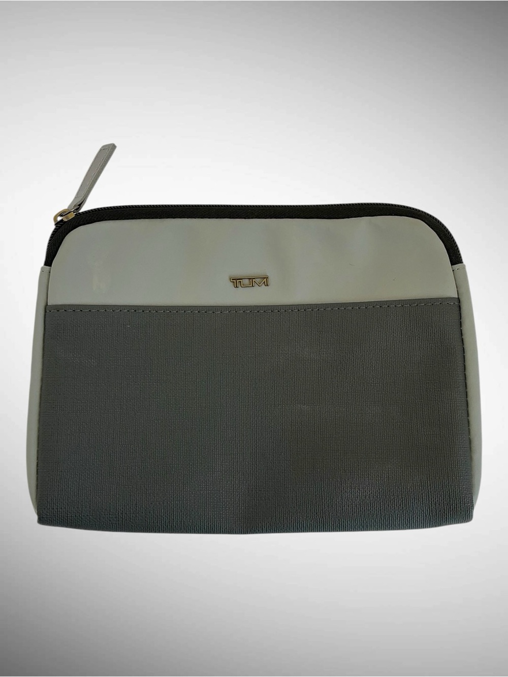 TUMI for Delta Travel Zip Pouch Organizer Gray Black